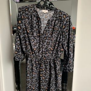 Loft outlet purple leopard dress